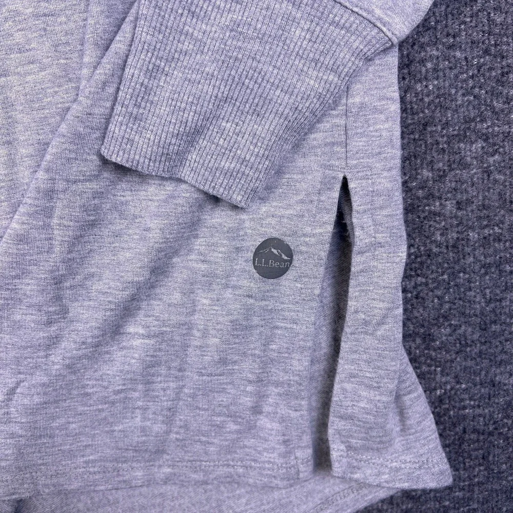 LL Bean Sweater Womens Medium Gray Heathered Dolman Lightweight Pullover Stretch